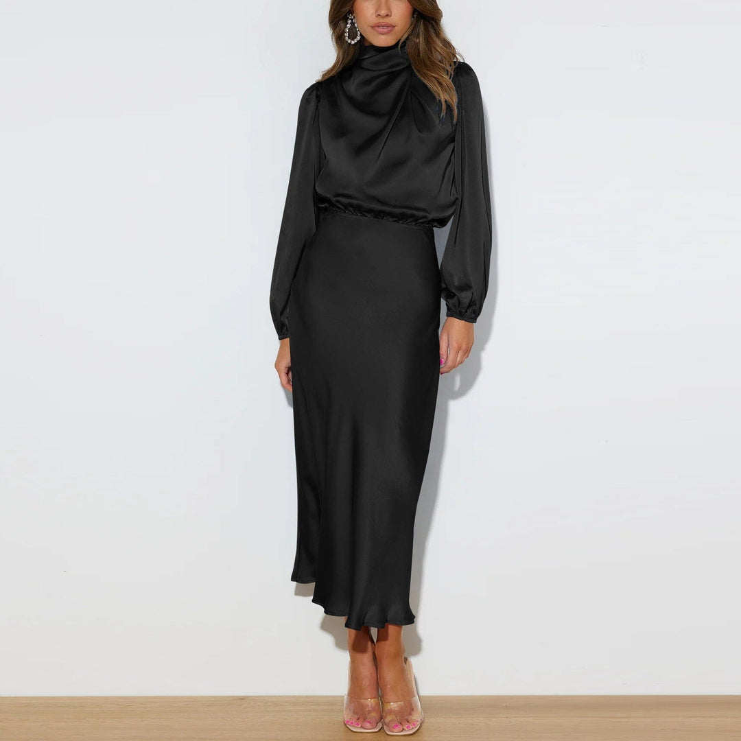 Ellie™ | Elegant Silk Dress with Long Sleeves