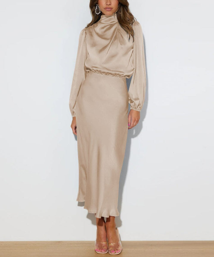 Ellie™ | Elegant Silk Dress with Long Sleeves