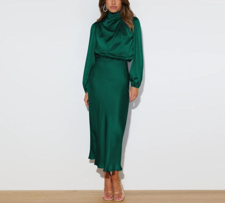 Ellie™ | Elegant Silk Dress with Long Sleeves